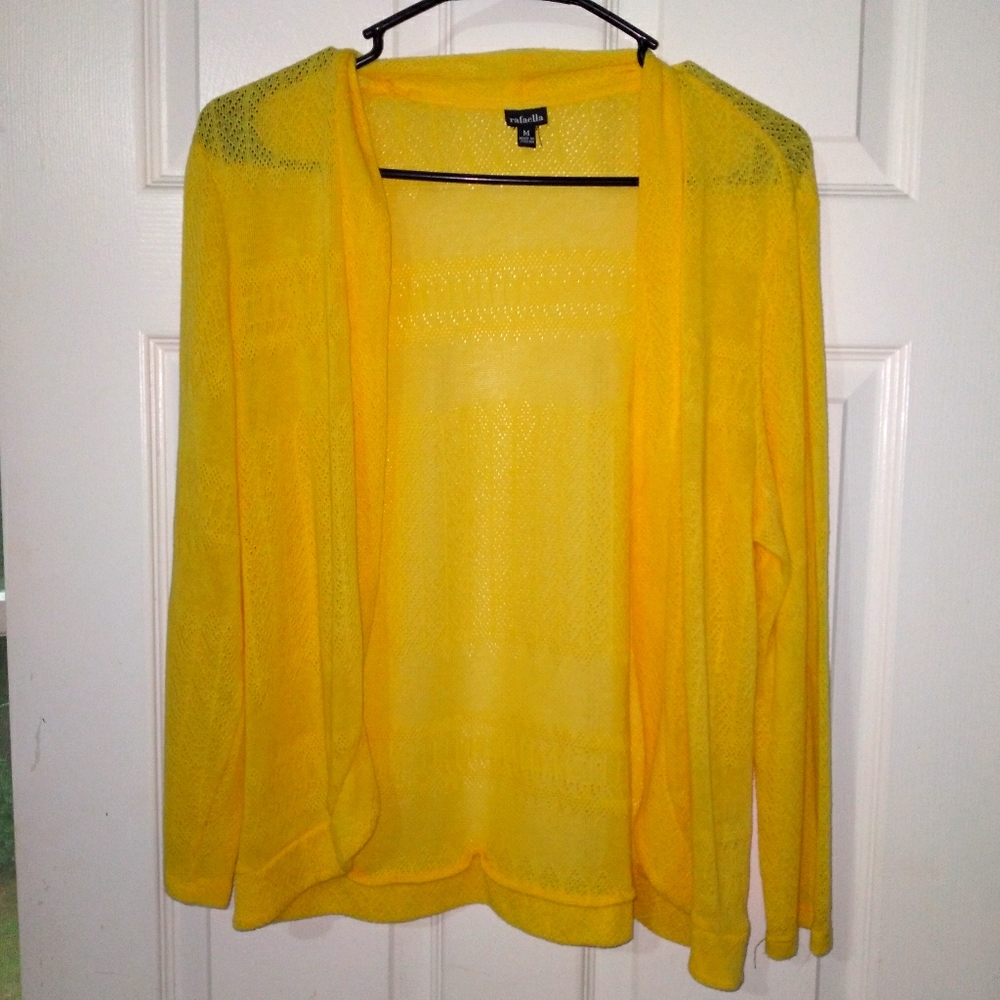 Bright yellow cardigan